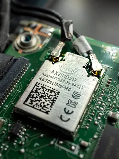 Intel WiFi 6 Karte mit 2.4 und 5 GHz Antennen auf Ultrabook-Mainboard